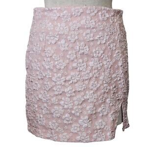 Pink and White Floral Mini Skirt Size 6